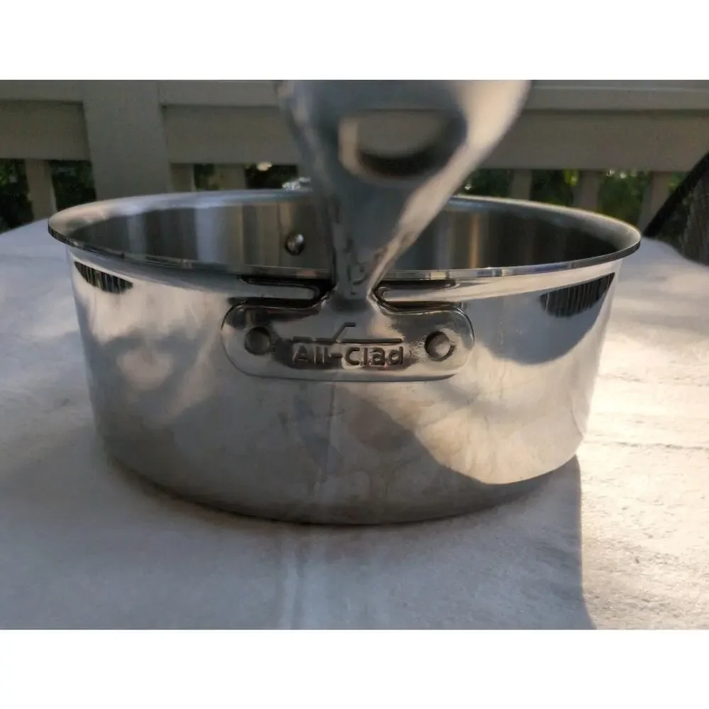 All Clad 6 Qt Saute Pan Stainless Steel Cookware Kitchen Chef Professional USA